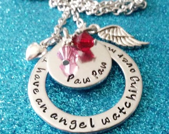 Angel Necklace, Memorial Jewelry, Memorial Necklace, Remembrance Jewelry, Dad Memorial, Personalized Gifts, Angel Dad, Remembrance Necklace