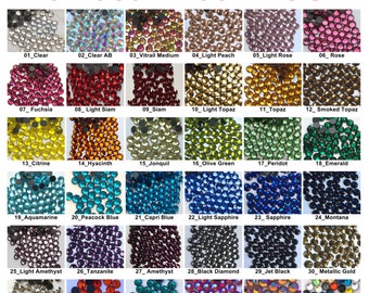 1440 pc SS16/4mm DMC Iron On Hotfix Hot Fix Glass Crystal Rhinestone FREE US Ship Clear Green Pink Blue Yellow Red Purple LR886