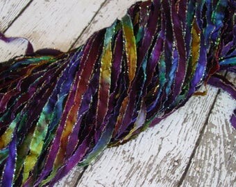 New - Hand Dyed ribbon MAGIC WAND glitters, 5 yards