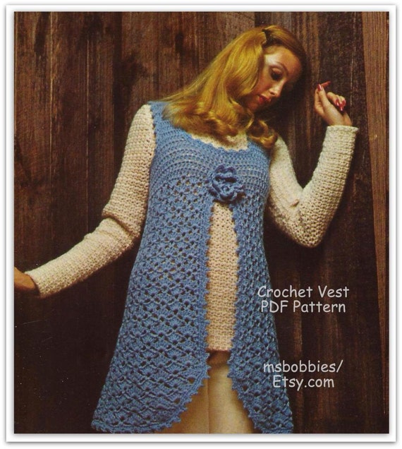 Crochet Vest Pattern Vintage Boho Pattern PDF YL457267