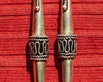Long Bali Sterling Silver Shoulder Duster Earrings