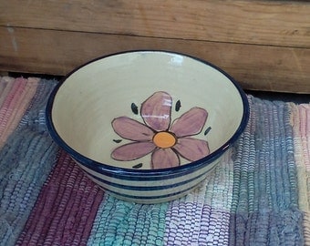 Wildflower garden bowl -small handmade ceramic bowl - pottery bowl - food prep bowl - treat bowl - pottery serving bowl - bfl0102