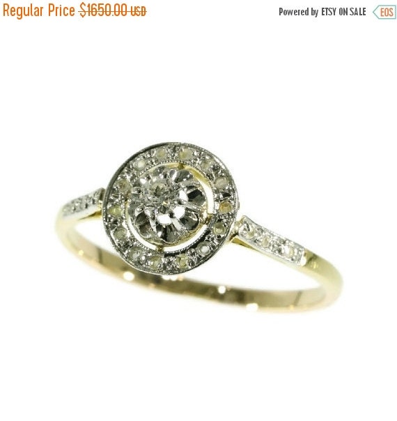 30% Off Winter Sale Art Deco engagement by adinantiquejewellery