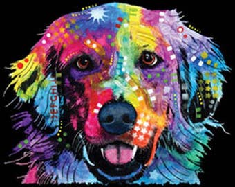 Golden Retriever Dog ADULT UNISEX T Shirt Neon Blacklight Fluorescent 20142NBT4