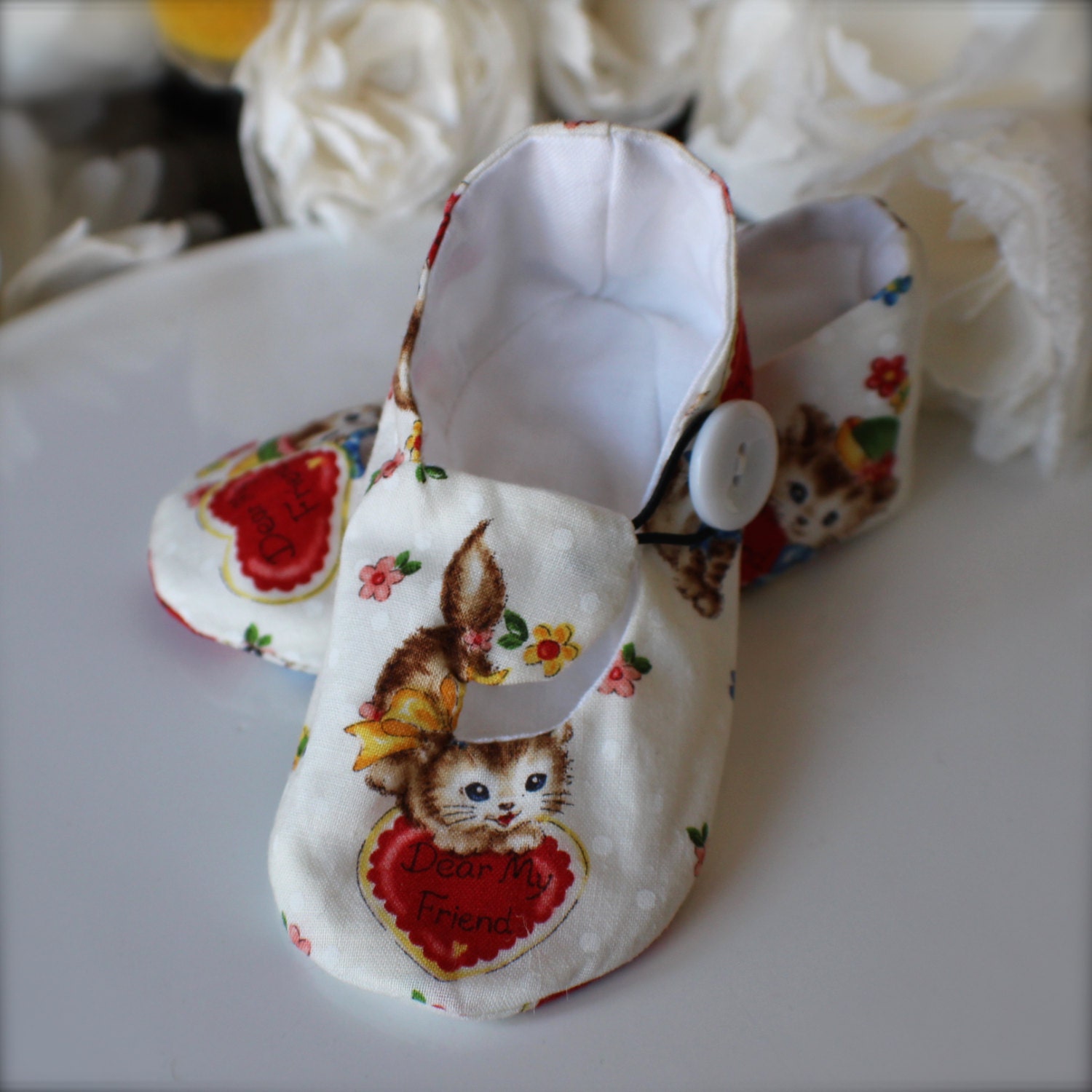 Sale Valentine Kitty Baby Girl Shoes in White Last Pair