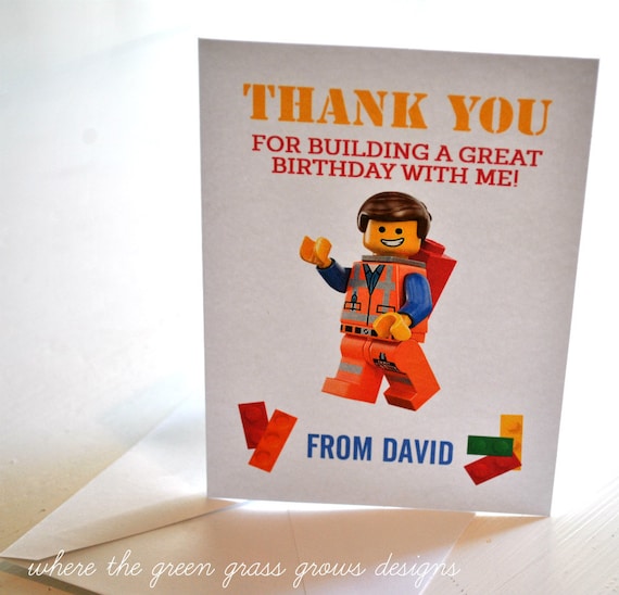 LEGO Thank you Note Cards by TheGreenGrassGrows on Etsy