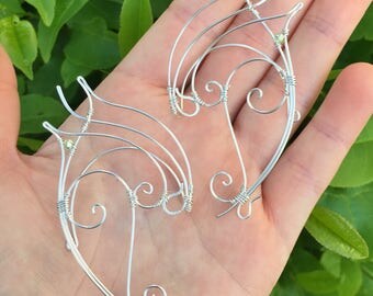 Elven Ear Cuffs. Silver Elven Ear Cuffs. Elf Ears. Halloween Costume. Fairy Ears. Ear Cuffs. Elven Ear Wraps. Fairy Ear Wraps. Cosplay.