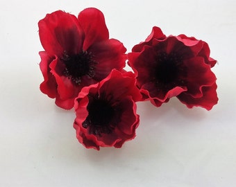 Lot of 3 Assorted Anemone -Red