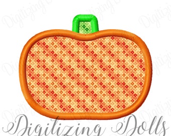 Pumpkin Applique Machine Embroidery Design 3x3 4x4 5x5 5x7 8x8 Halloween Fall Thanksgiving INSTANT DOWNLOAD