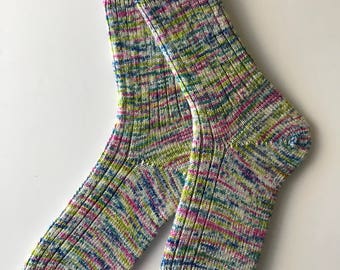 Knitted Socks, Women, tgknits Hand Dyed, Hand Cranked