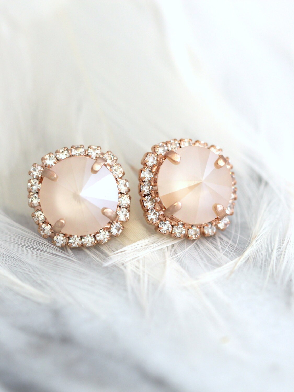 Ivory Cream Earrings Bridal Beige Earrings Swarovski Cream