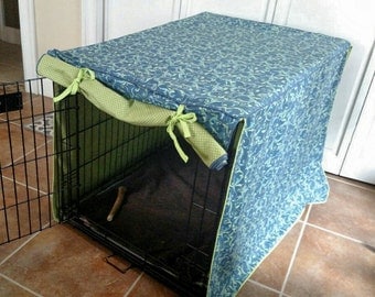 Custom dog crate cover, dog bed cover, dog kennel cover. Your choice of theme and fabric