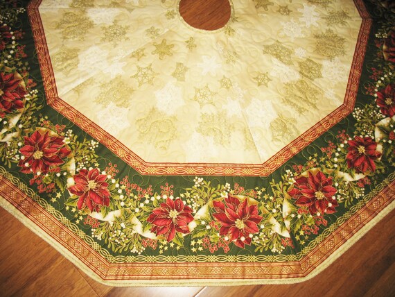 christmas tree skirt poinsettias quilted fabric from robert christmas tree skirt poinsettias quilted fabric from robert