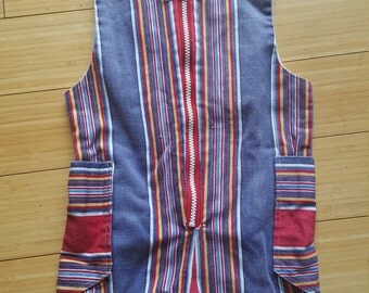 Vintage stripe romper jumper linen 2t 3t