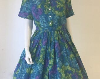 60s Dress/ Vintage 1960s Dress/ Shirtwaist Day Dress