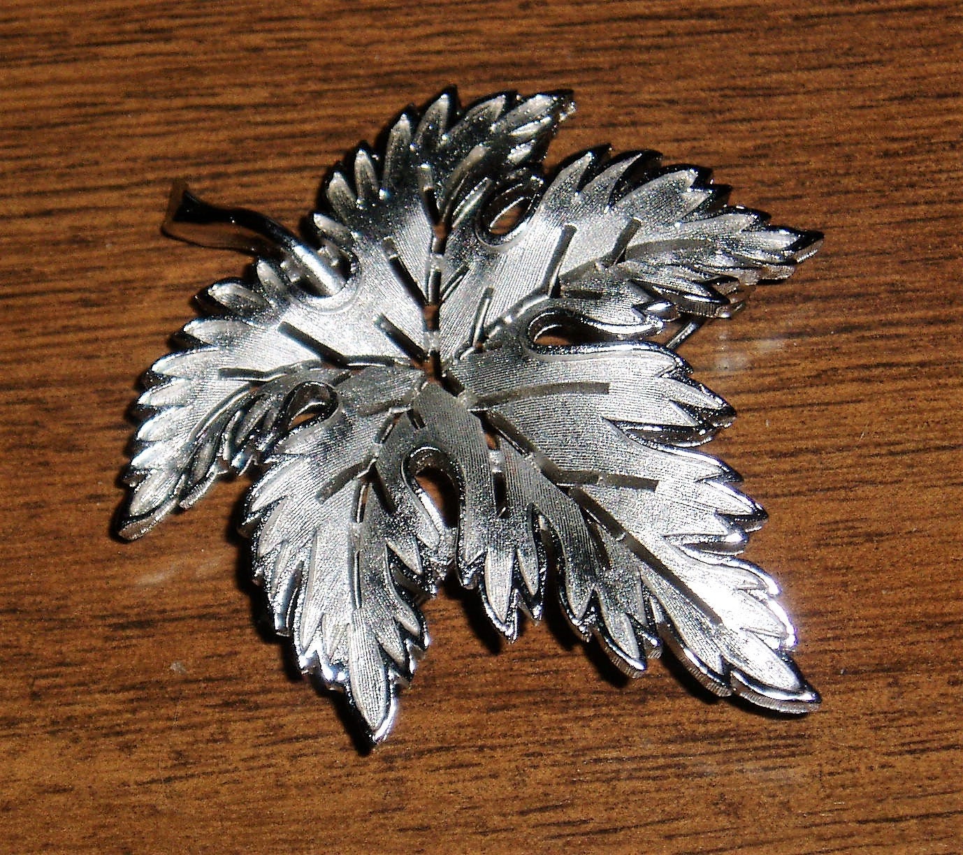 Trifari Silver Leaf Brooch