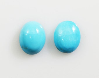Natural Sleeping Beauty Turquoise Cab Pair 10x8mm