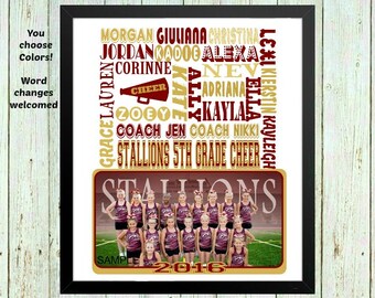 Cheerleading Gifts, Team gifts, Cheer Coach Gift, Personalized Cheer Gifts, Team Photo gift, Cheerleader Gift, Printable or physical