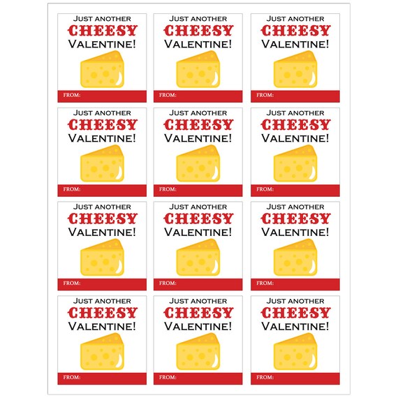 Valentine Tags Printable - Instant Download - Cheesy ...