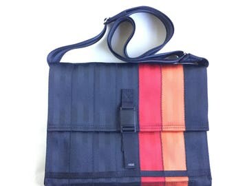 Red and Orange Seatbelt Bag with Magnetic Buckle (M-7)