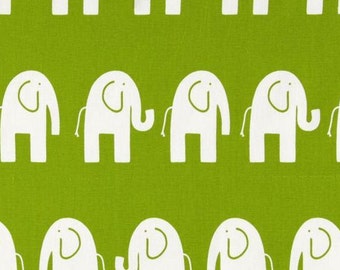 Fabric Yardage Green Elephant Fabric - Premier Prints Fabric - Chartreuse and White Ele - Fabric by the Yard