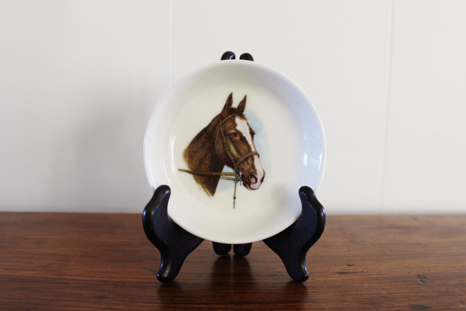 vintage horse dish cermaic dish equestrian decor