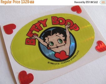 SALE Vintage KFS Betty Boop Prismatic Sticker - 80's Prism 1989 Pin Up Cartoon Comic Scrapbook