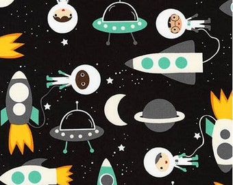Mint Super Kids Astronauts and Space Ships from Robert Kaufman's Space Explorers Collection by Ann Kelle