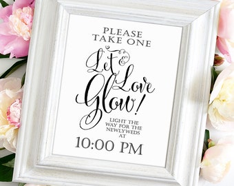 Let Love Glow Sign | Various Sizes | DIY Printable | Bella | Black | Sparkler Send Off I Create and You Print