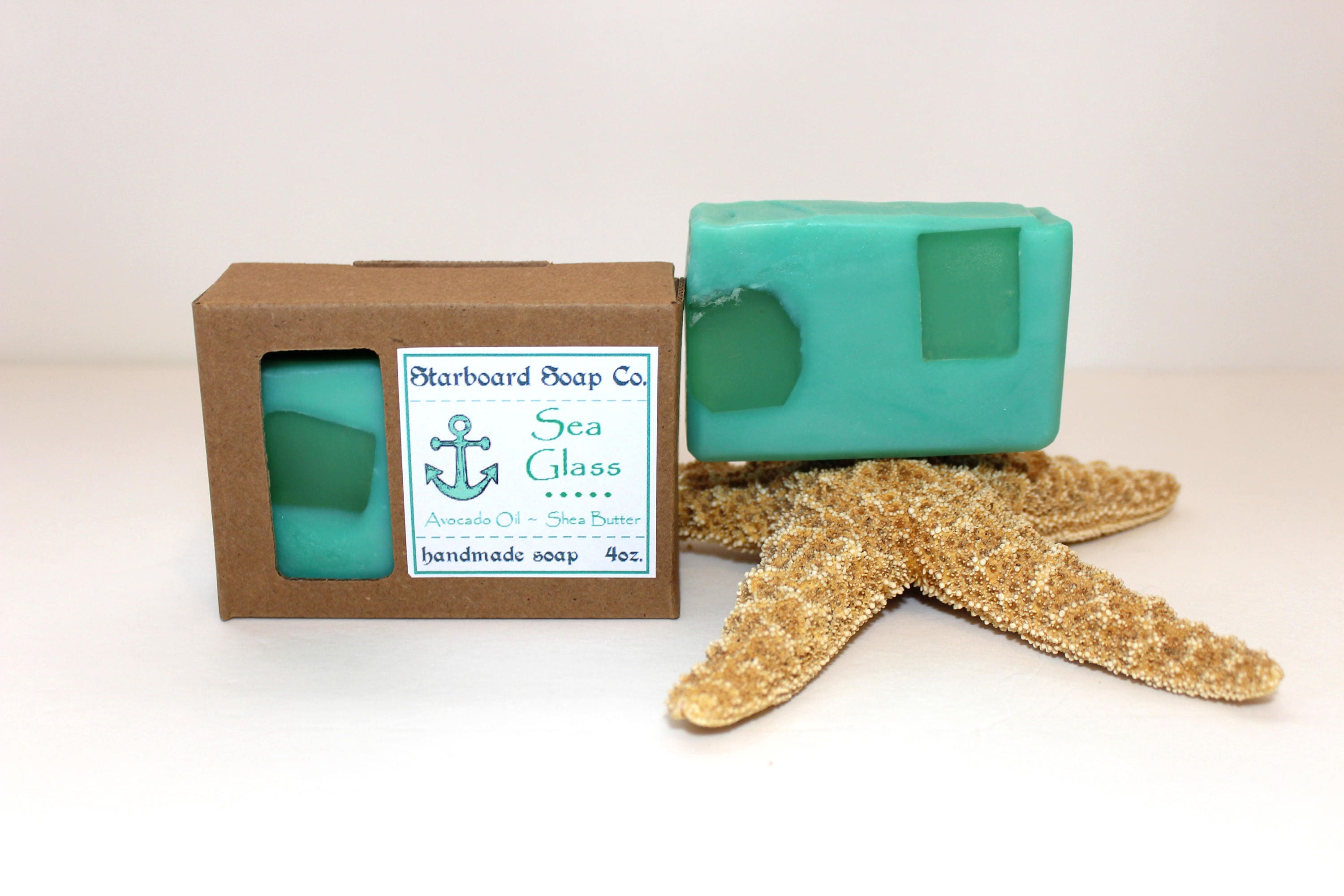 Sea Glass Handmade Soap Artisan Soap Nautical Soap Ocean
