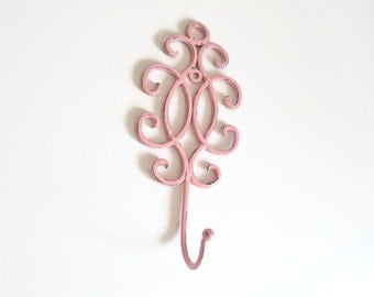 READY to SHIP - Decorative Towel Hook - Metal Wall hook - Key hook - Ornate Hook - Distressed