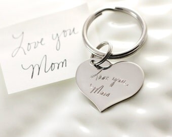 Handwriting keychain - Handwritten key chain - Actual writing - Signature - Personalized gift - Memorial gift - Keepsake - Gift for him