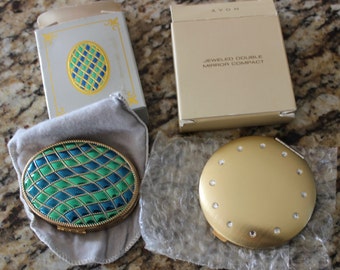 Vintage Avon Compacts Jeweled and Powder Pack