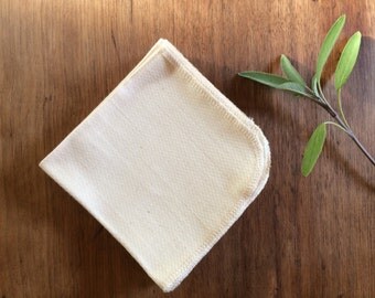 Organic Unpaper Towels, Organic Unbleached Cotton Birdseye Unpaper Towels, Reusable Unpaper Towels, Reusable Paper Towels, SET OF 12