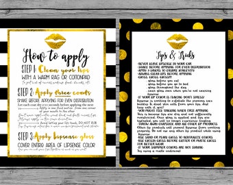 INSTANT DOWNLOAD LipSense Printables Gold by MINTablePrintables
