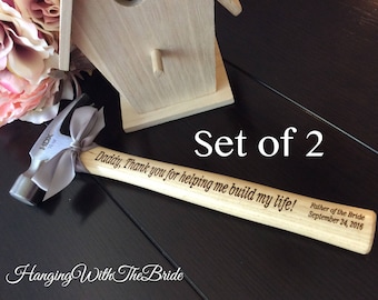 set of 2 Customized Engraved Hammer, Personalized Hammer,Engraved Hammer, Father of the Bride Gift, Anniversary Gift, Father's Day gift
