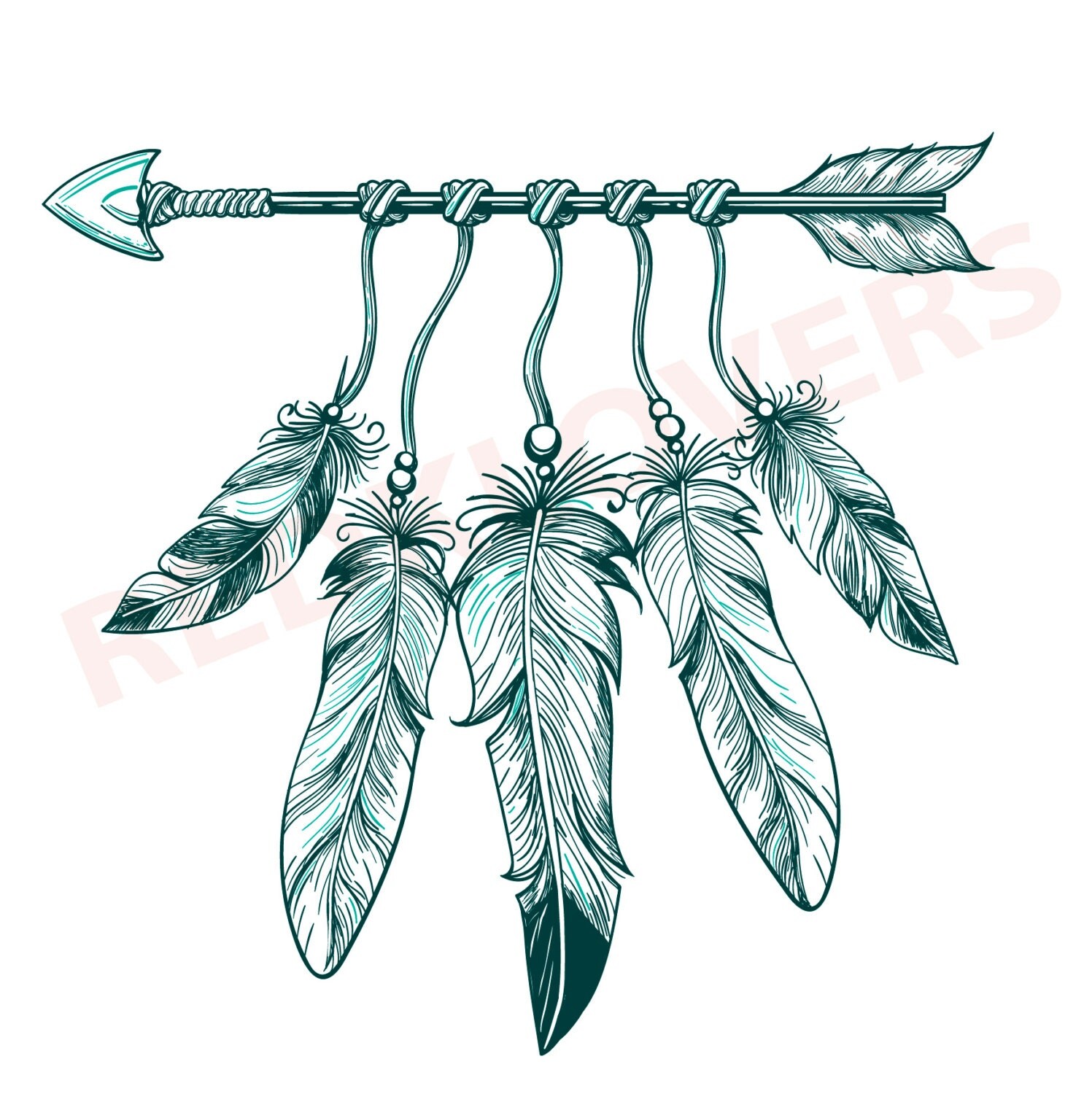 Download SVG DXF silhouette feather arrows dreamcatcher boho native ...