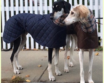 Greyhound winter coats with long fleece neck