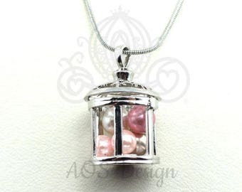 Pick A Pearl Cage Silver Plated Lantern Fairy Cage Tink Star Light Locket Charm Multiple Pearl Holder Peter Pan