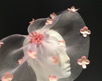 Pink Fascinator- Pink Derby Hat- Floral Headpiece- Kentucky Derby- Polo Match- Hydrangea Fascinator -Flower Fascinator -Wedding Fascinator