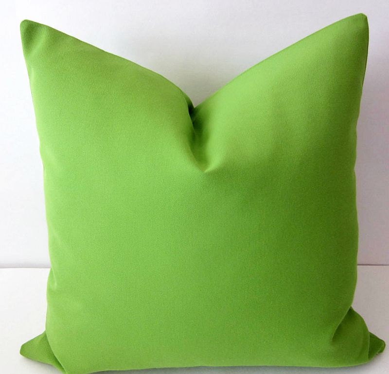 Sunbrella Pillow Sunbrella Macaw Lime Green by DesignerPillows4U