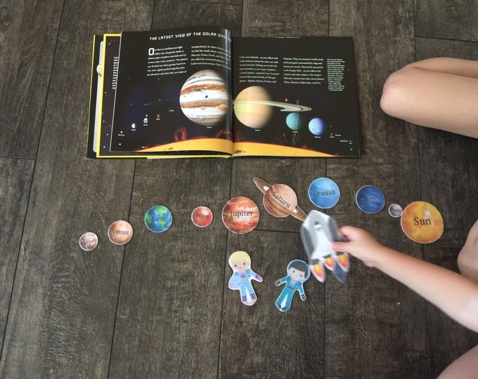 Astronaut Felt Story Set - Learning Toy for Toddlers, Activity Board, Waldorf Toddler Toy, Quiet Book Travel Toy, Felt Board Space Toy