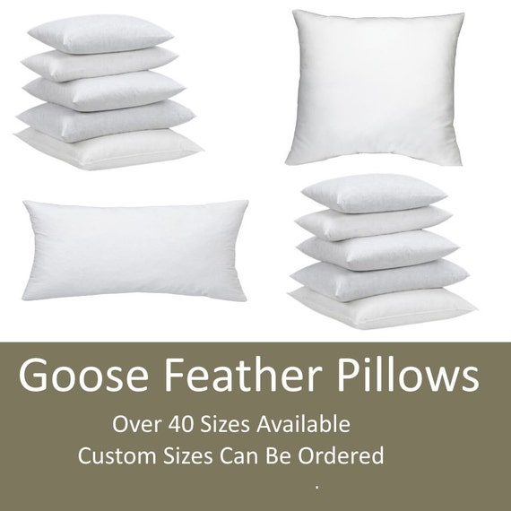 Down Feather Pillow Inserts Select Your Size by PopDecorFabrics
