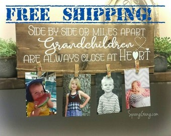 Grandkids photo holder | Grandchildren picture frame | Grandparents picture frame | Grandparent Photo Display | Close Together or Miles