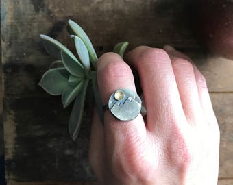 Mountain Ring - Full Moon Ring - Silver Mountain Ring