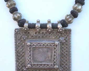 Ancient Belly Dance Tribal Old Silver Necklace Pendant