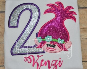 Personalized Poppy Troll Birthday Shirt