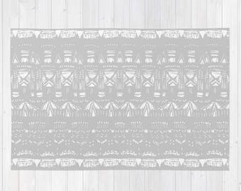 Grey Area Rug, grey nursery rug, geometric rug, grey arrows rug, gray arrow area rug, grey area rug, mudcloth rug, gray area rug