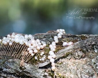 Bridal Freshwater Pearls bracelet, Champagne pearls, bridal Jewellery, bracelet, weddin pearls
