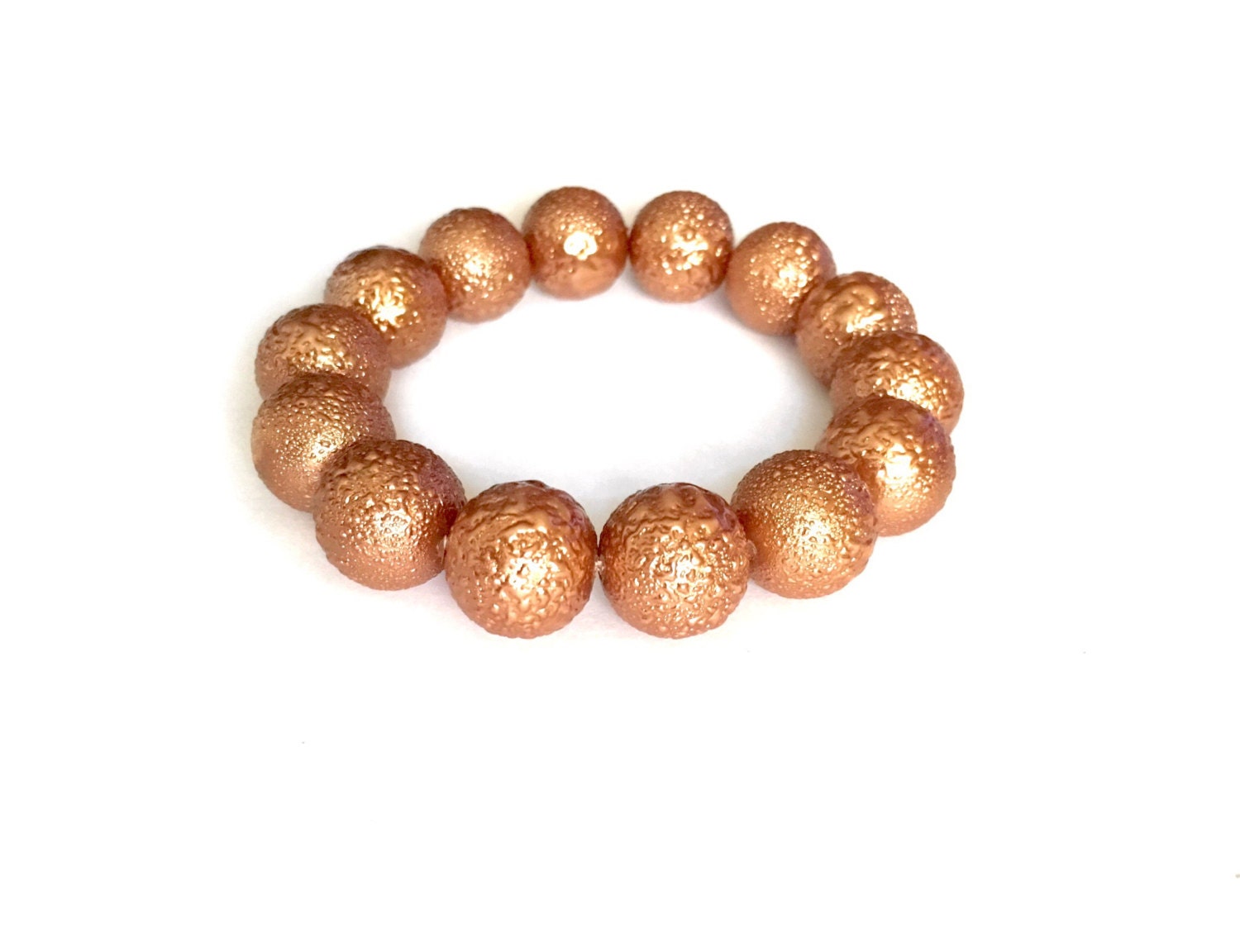 Copper Beaded Bracelet Brushed Copper Beads Beaded